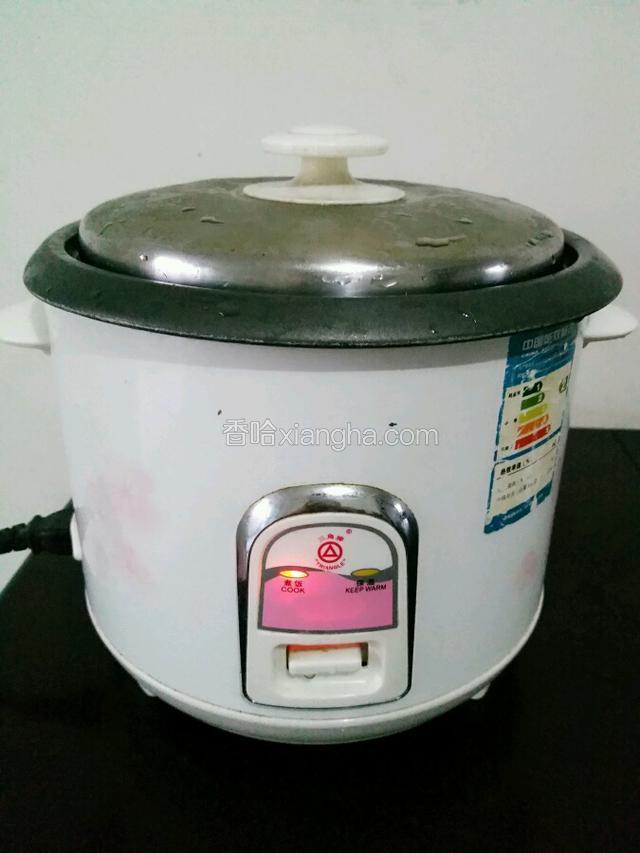 盖上盖子按至煮饭键焖煮30分钟左右