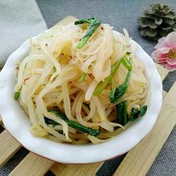 凉拌绿豆芽菠菜粉丝的做法[图]
