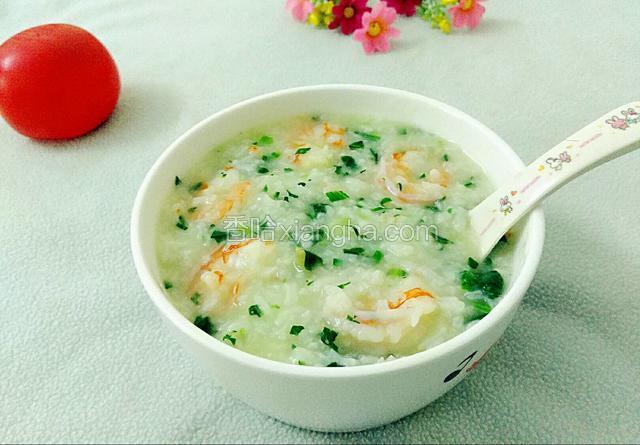 虾仁青菜粥