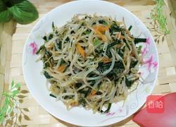韭菜炒绿豆牙的做法图解4