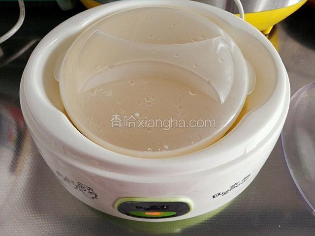 盖上盖放入酸奶机饧制45分钟即可。
