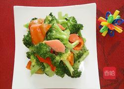 西兰花炒彩椒的做法图解7