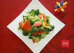 西兰花炒彩椒的做法图解8