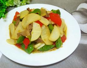 白萝卜片炒羊肉[图]