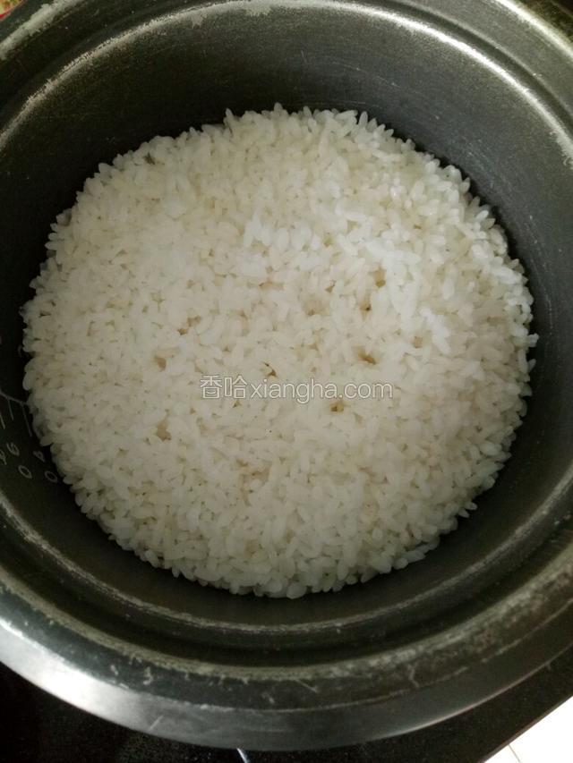 大米加水煮熟米饭（水不要过多，饭太粘不好操作）。