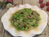 丝瓜 毛豆炒肉丝