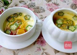 秋葵蒸蛋的做法图解8