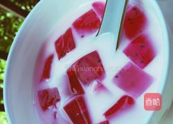 火龙果白凉粉果冻牛奶的做法图解21