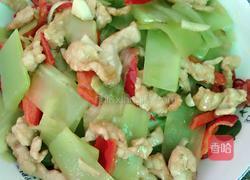 莴笋红椒炒肉片的做法图解10