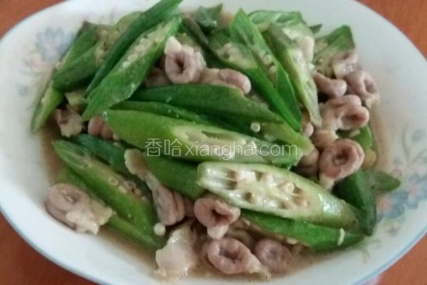 猪粉肠炒六棱豆