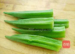 凉拌麻辣秋葵的做法图解3