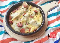 Illustration of how to make dumpling pizza 8