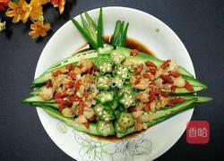 虾仁炝秋葵的做法图解4