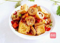 臭干子烧肥肠的做法图解12