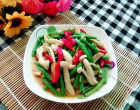 豇豆炒雪花菇[图]