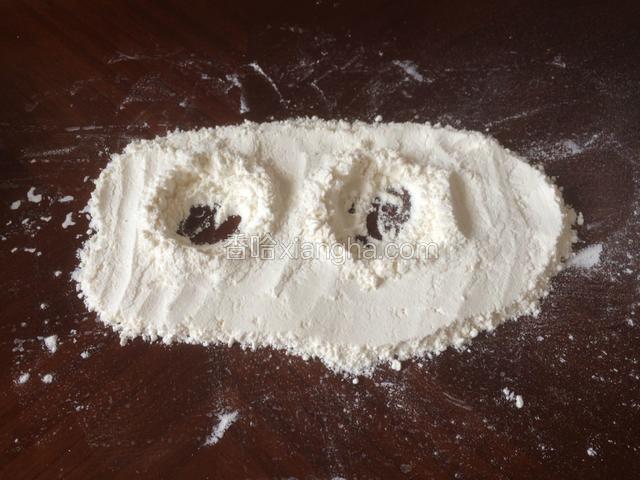 用手的食指和中指画出两个圈
