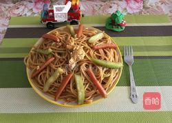 丝瓜火腿鸡蛋炒意大利面的做法图解9