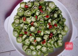 秋葵炒豆干的做法图解2