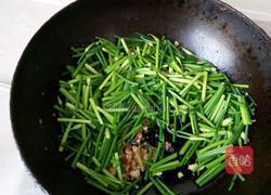 韭苔炒肉沫的做法图解4