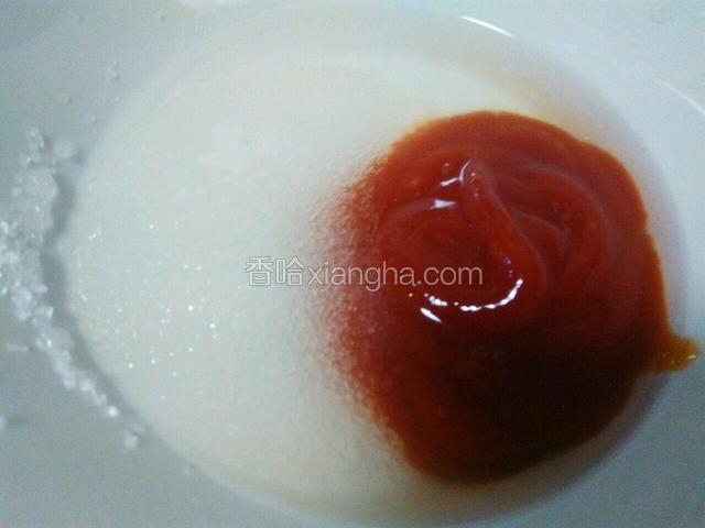 番茄沙司，糖，盐，水调料汁