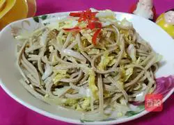 Illustration of making shredded cabbage and tofu 11