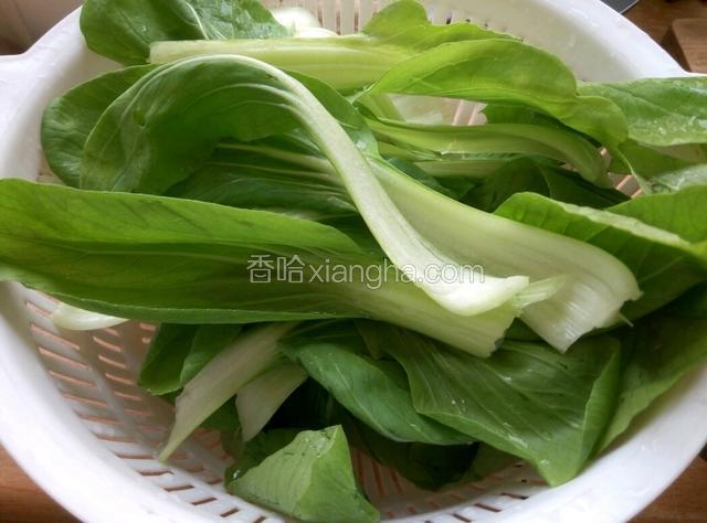 油菜洗净，沥干水分备用