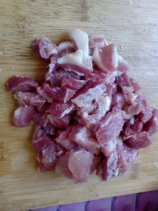把猪瘦肉切成小快