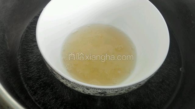 隔热水将吉利丁片融化！