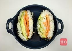 烟熏鲑鱼生菜免捏饭团的做法图解6