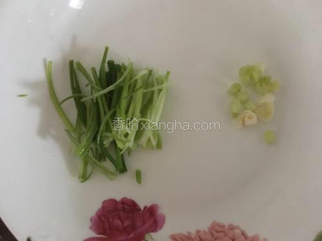 葱白切小段，葱绿切丝备用