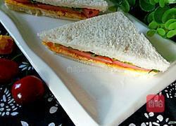 鸡蛋火腿三明治的做法图解7