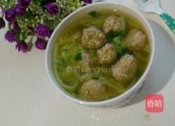 娃娃菜丸子汤的做法图解10