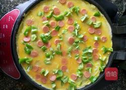 青椒鸡蛋火腿披萨饼的做法图解4