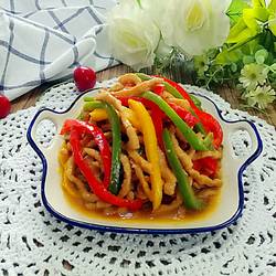 彩椒炒肉丝的做法[图]