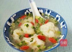 手工面筋包肉枸杞鸡汤的做法图解7