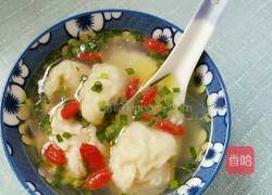 手工面筋包肉枸杞鸡汤的做法图解6