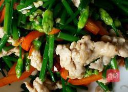 韭菜苔甜椒炒肉片的做法图解6