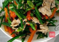 韭菜苔甜椒炒肉片的做法图解5