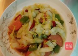 辣炒香肠娃娃菜的做法图解4