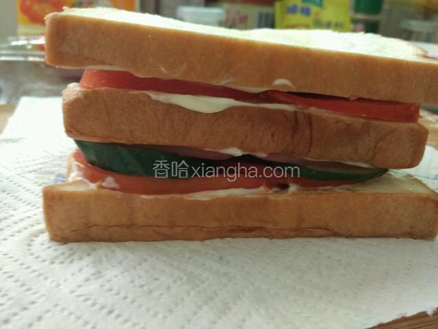 然后再重复步骤10,11三明治就铺好了；