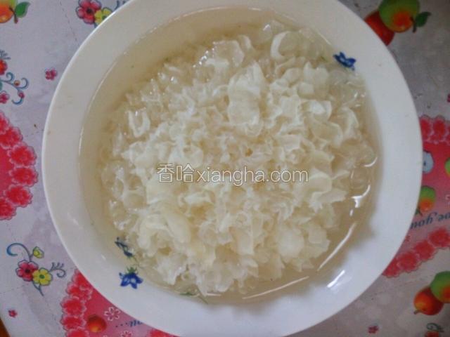 银耳提前用温水泡发洗净