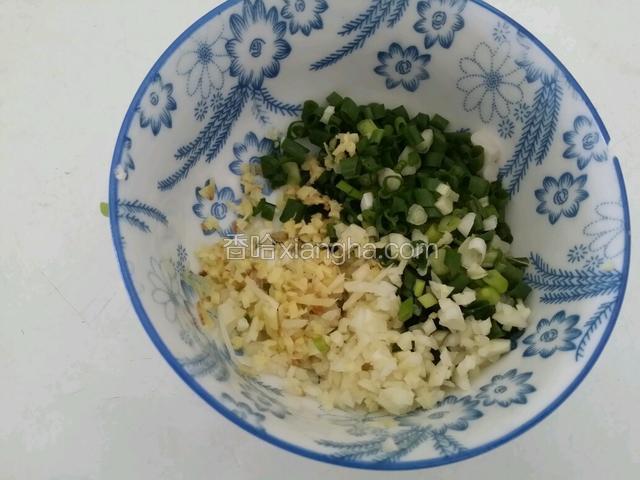 姜，蒜，小葱切末。