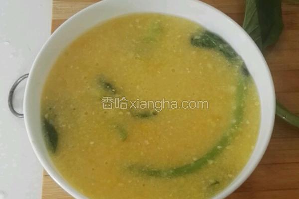 玉米糊菜叶粥
