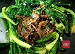 豆豉鯪魚炒油麥菜的做法图解2