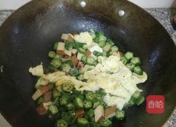 鸡蛋豆干炒秋葵的做法图解6