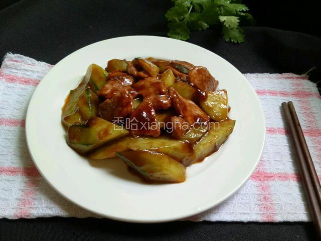 蚝油青瓜肉片