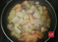 奶香海鲜排骨杂锅的做法图解3