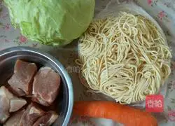 Illustration of how to make fried noodles 1