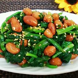 菠菜拌花生米的做法[图]