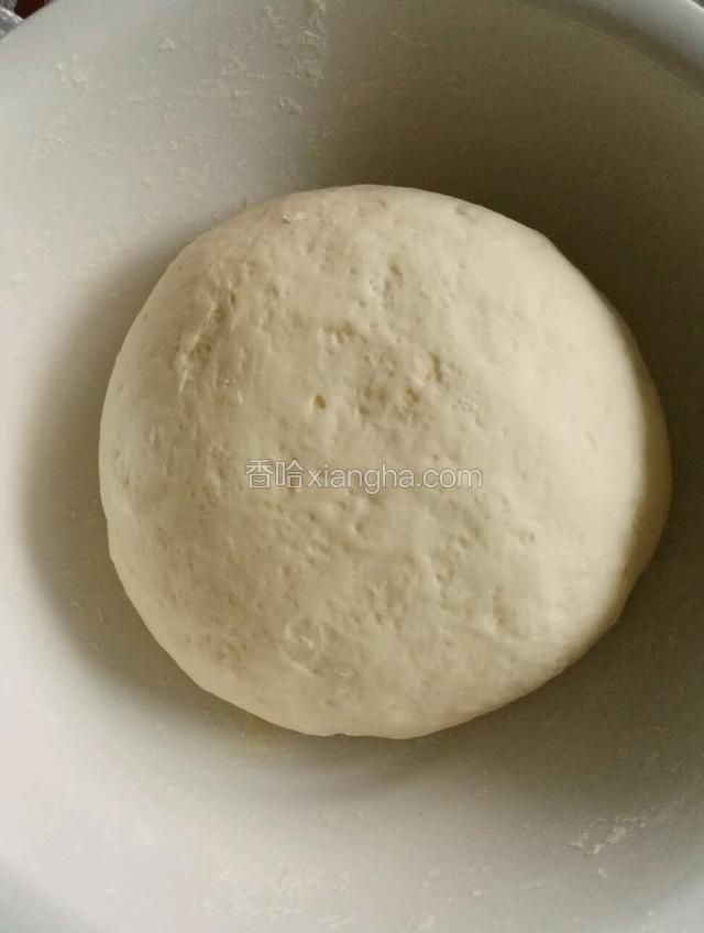 和成光滑面团放温暖处发酵2.5倍大